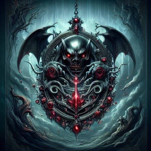 Gothic Oil Painting of a Cursed, Cracked Heart