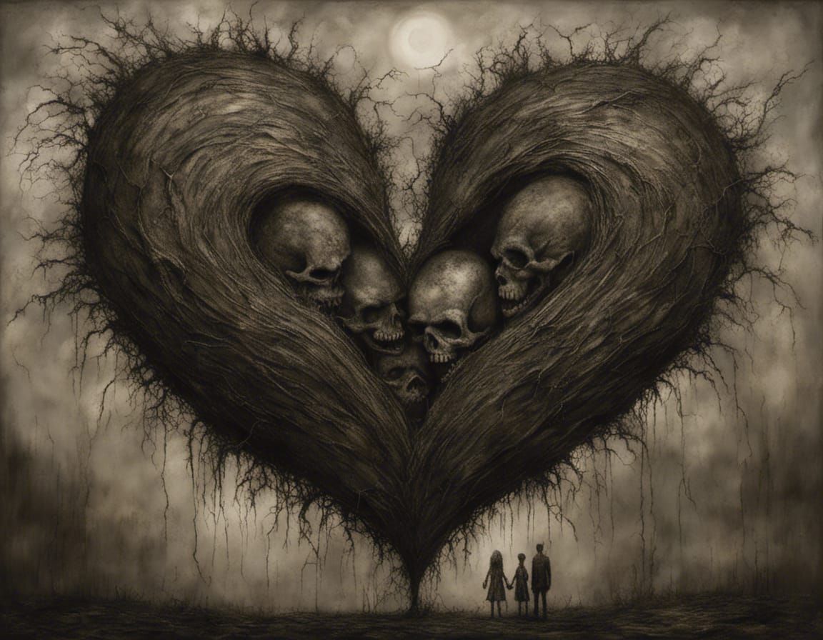 Love Hearts Colliding with Pulsating Energy