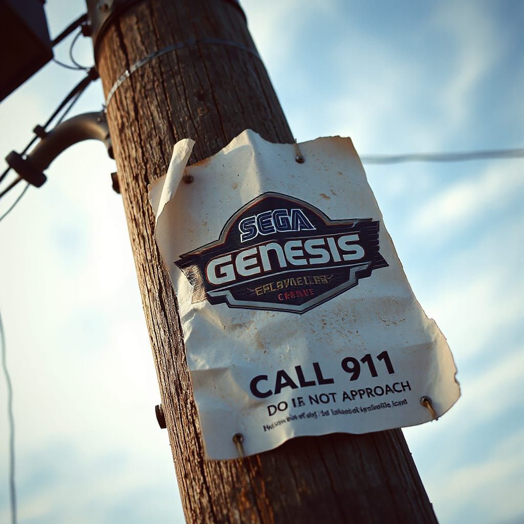 Sega Genesis Flyer in Trompe L'oeil Style