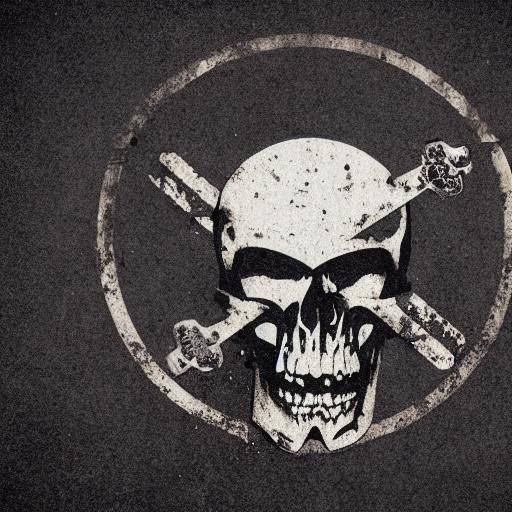 Grunge Skull and Crossbones on Leather Jacket