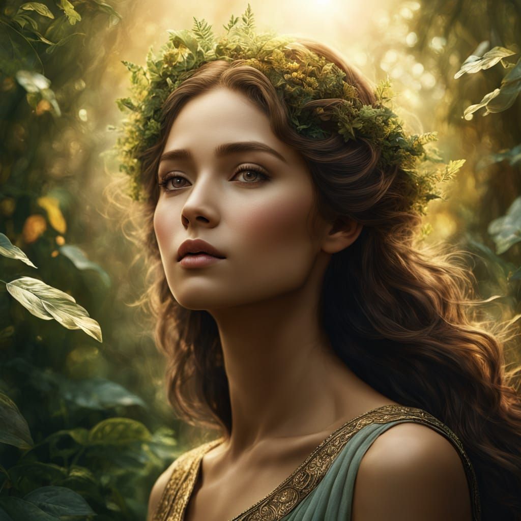 Hyper-Realistic Gaia Embodied in Vibrant Nature