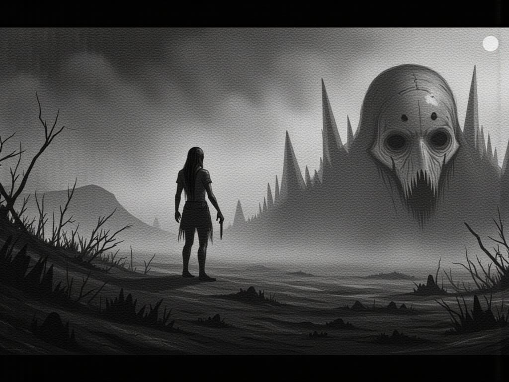 Paleolithic Dark Water Landscape in LORA Style