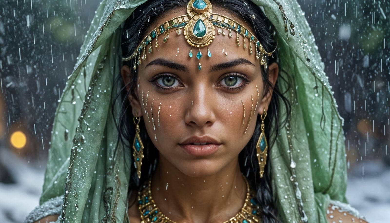 Icy Sensuality: High Definition Portrait of Trapped Beauty