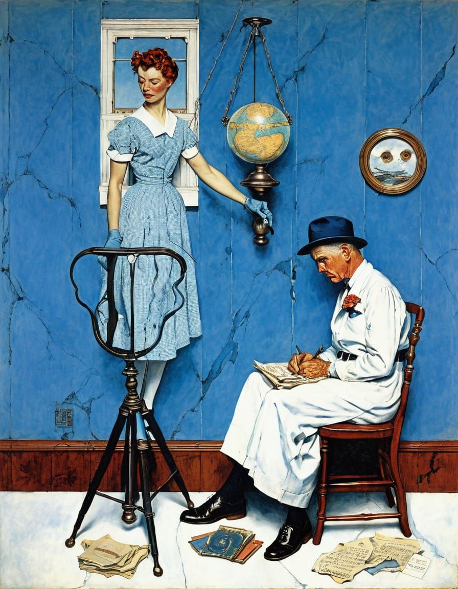 Surreal Blue Landscape in Realistic Style