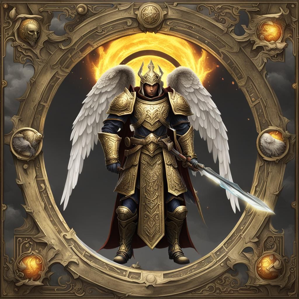 Armored Angelic Quoikkas in Skirmish, Digital Painting