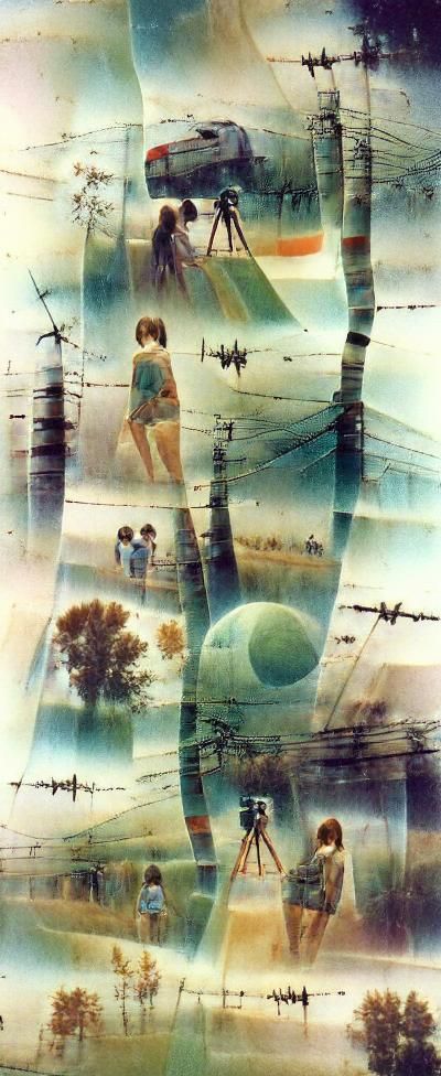 Dreamlike Sci-Fi Landscape in Anime Style