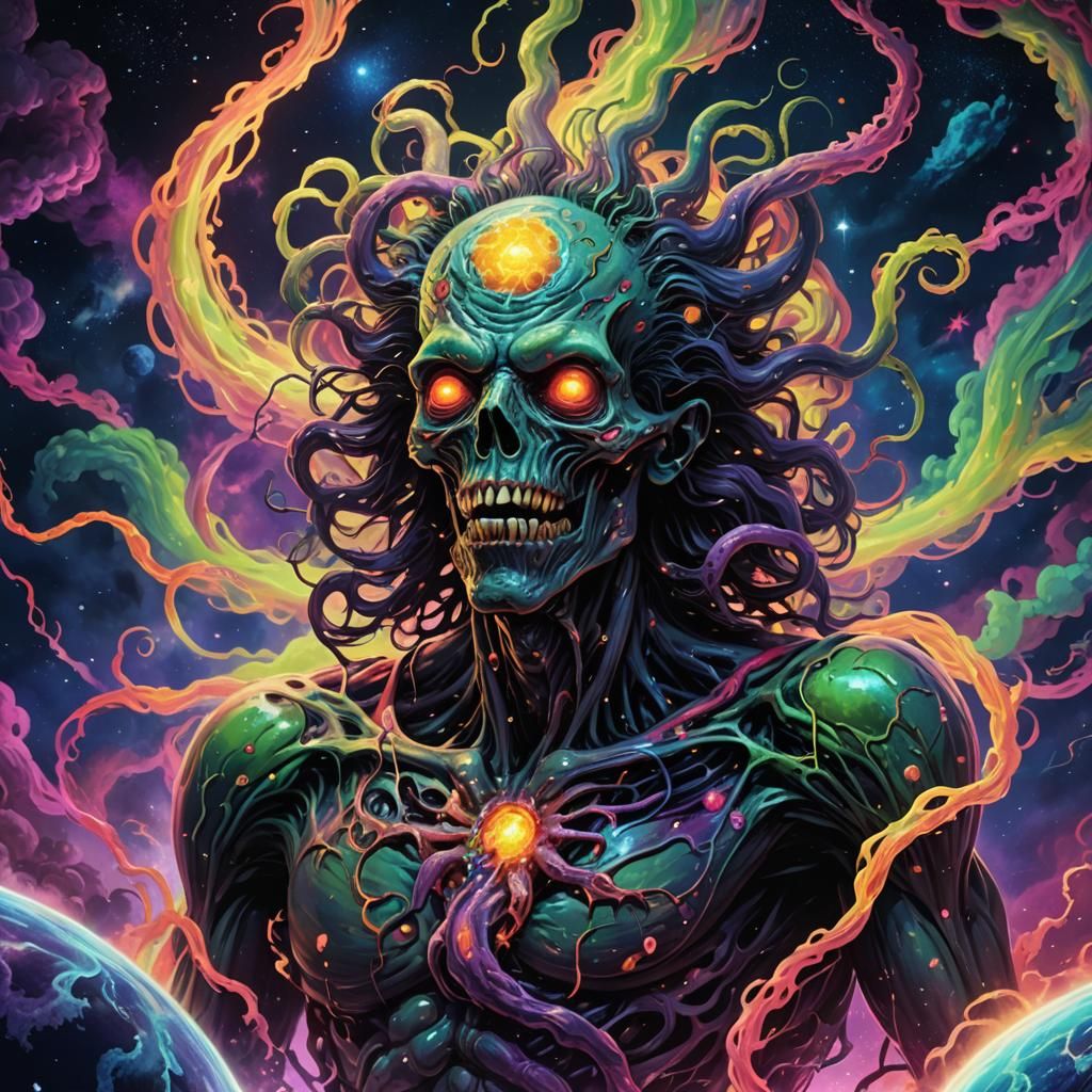 Eldritch Zombie in Cosmic Horror Style