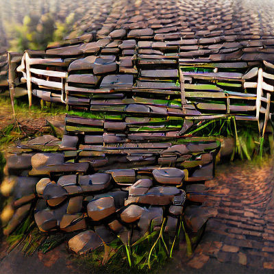 Idyllic Cottage with Cobblestone Fence, 3D Render