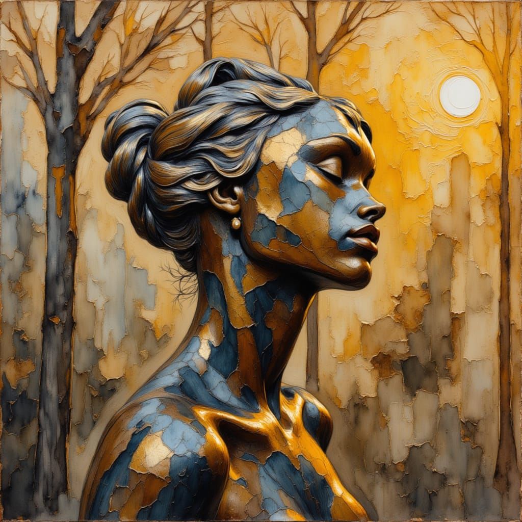 Bronze Venus Transforms to Flesh in Golden Hour Light