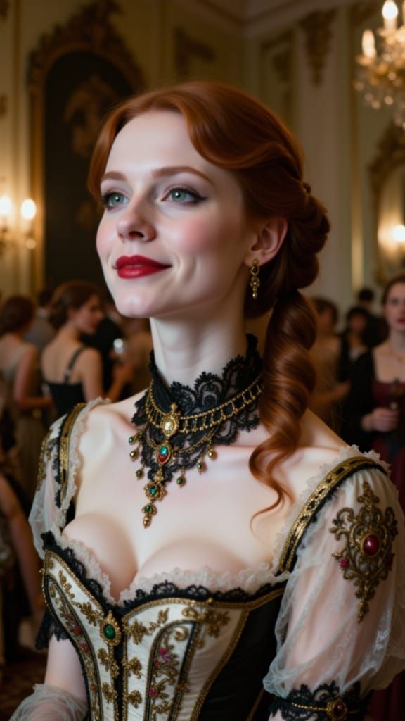 Victorian Ball Portrait of a Redhead Woman