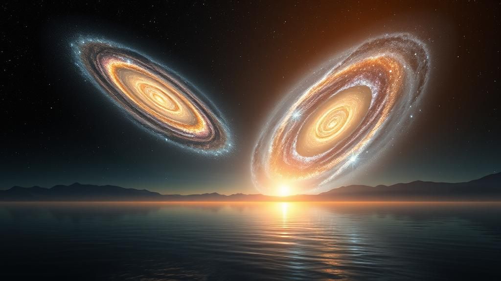 Galactic Convergence Over Alien Lake in Digital Art