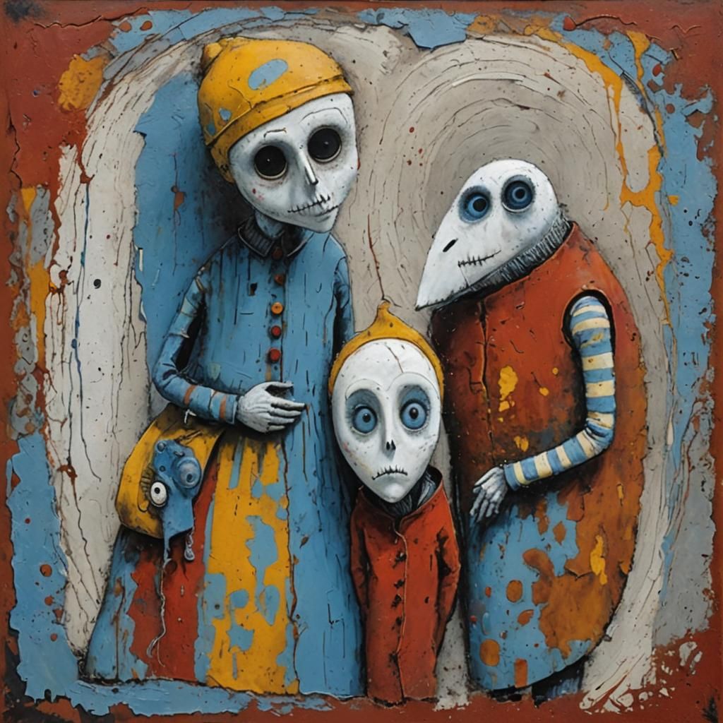 Tim Burton Style Family Portrait