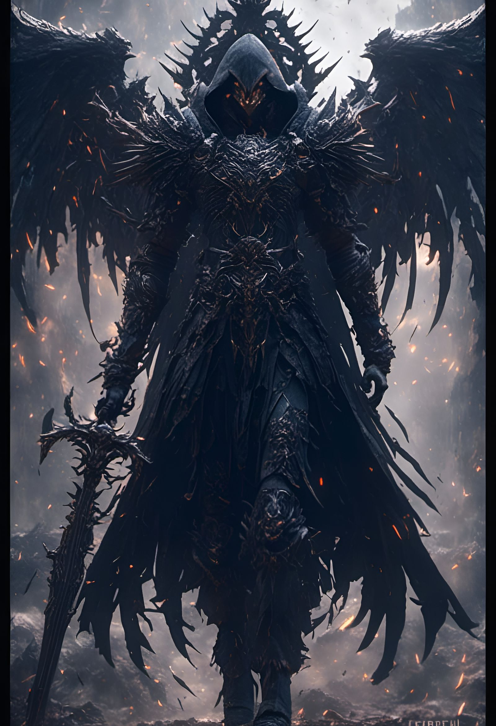 Epic Angel in Battle Armor, 3D Render