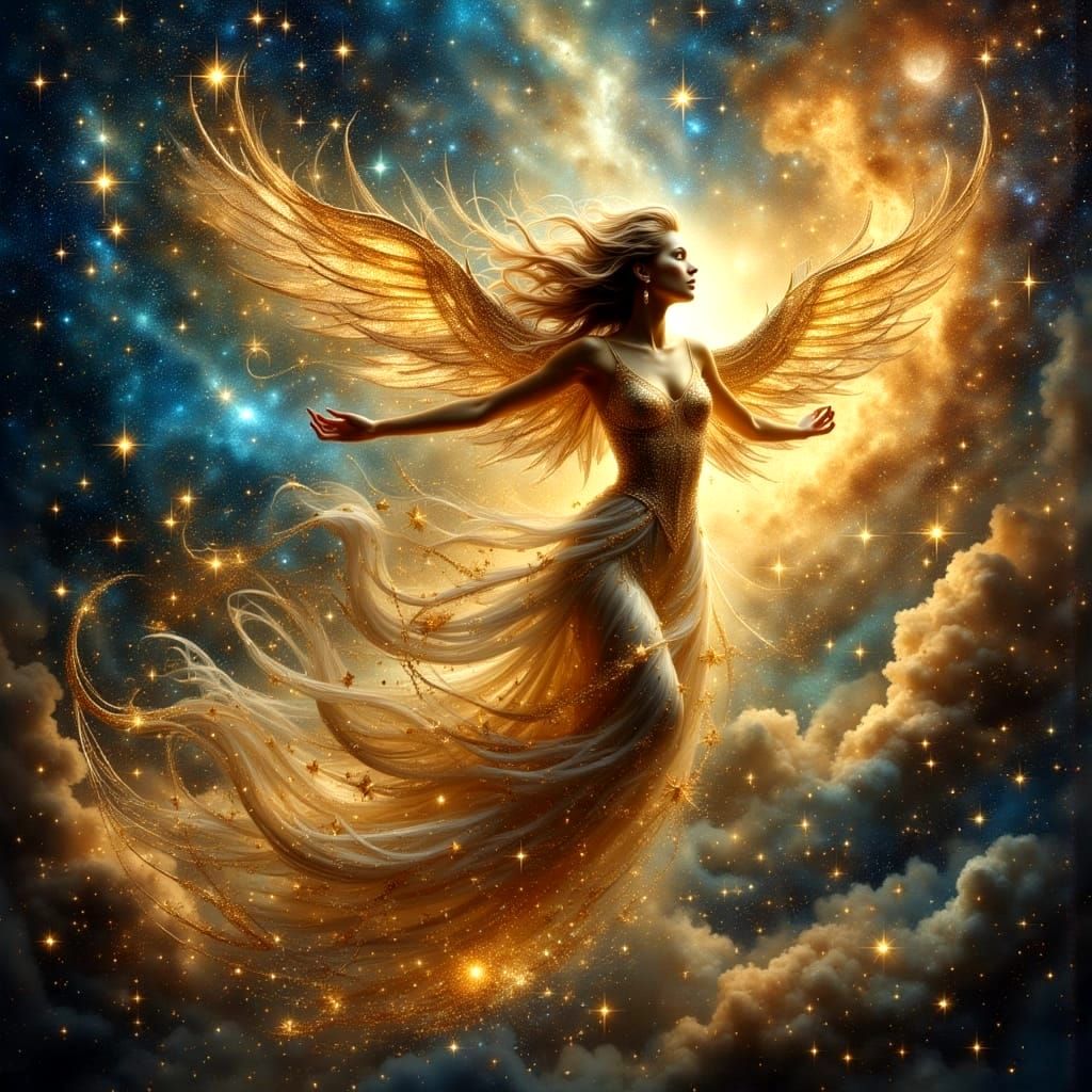 Cosmic Angel Dancing Among Galaxies