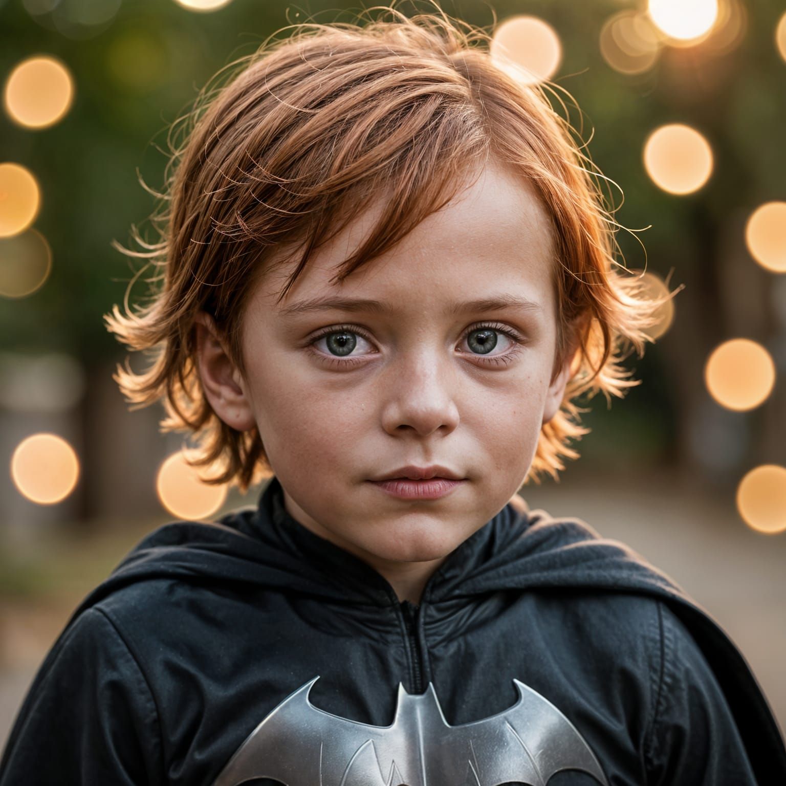 Little Boy Channels Batman with Red Hair