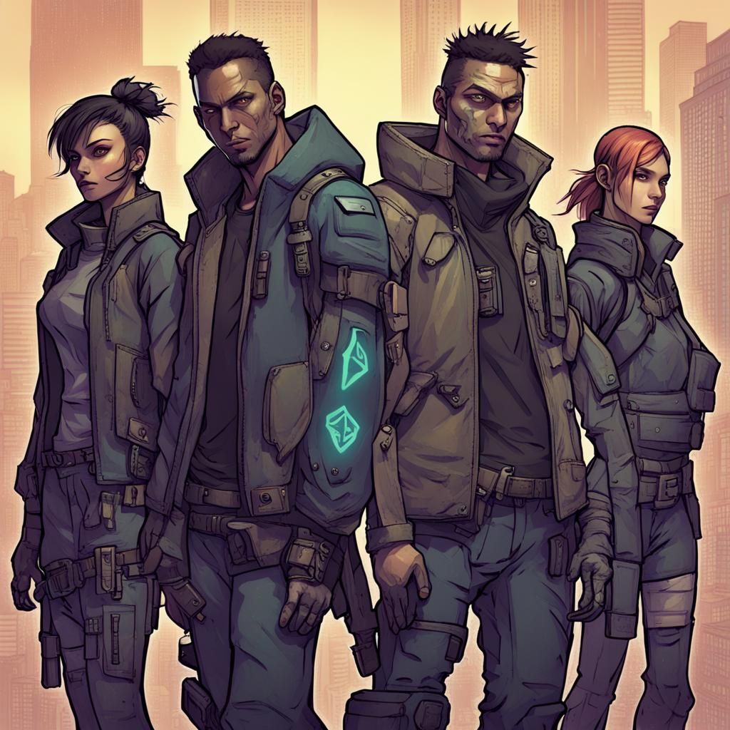 Cyberpunk Misfits: A Team Surviving the Dystopian Future