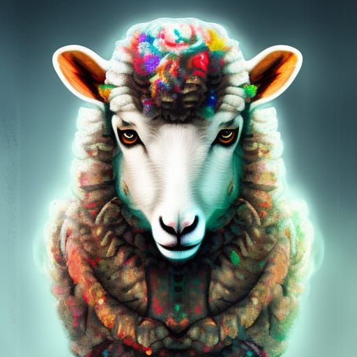 Cute Sheep in Wolf's Clothing: Hyperrealistic Art