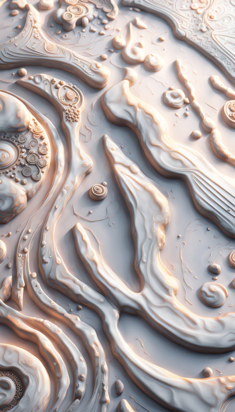 Occultic Glyphs Carved in White Marble Slab