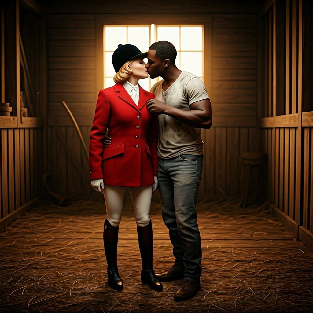 Rustic Barn Romance in Vintage Realism Style