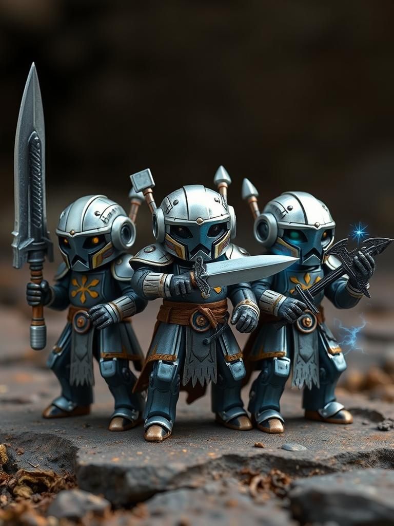 Team of Cute Warforged Fantasy Characters