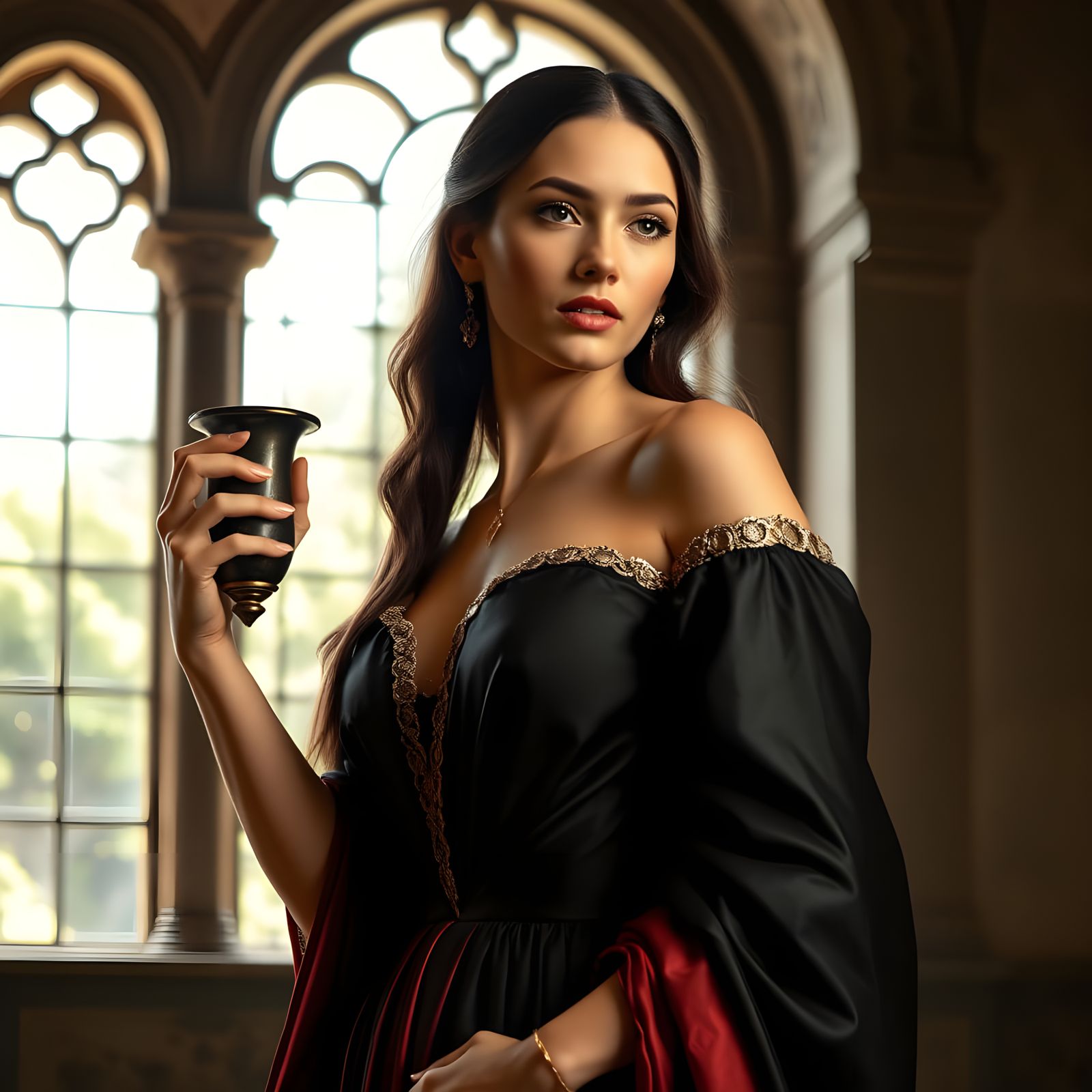 Exotic Beauty in Classical Artistic Pose