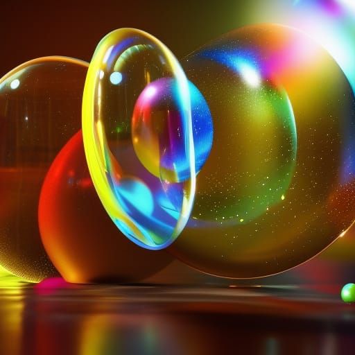 Colorful Soap Bubbles in 3D Digital Art Style
