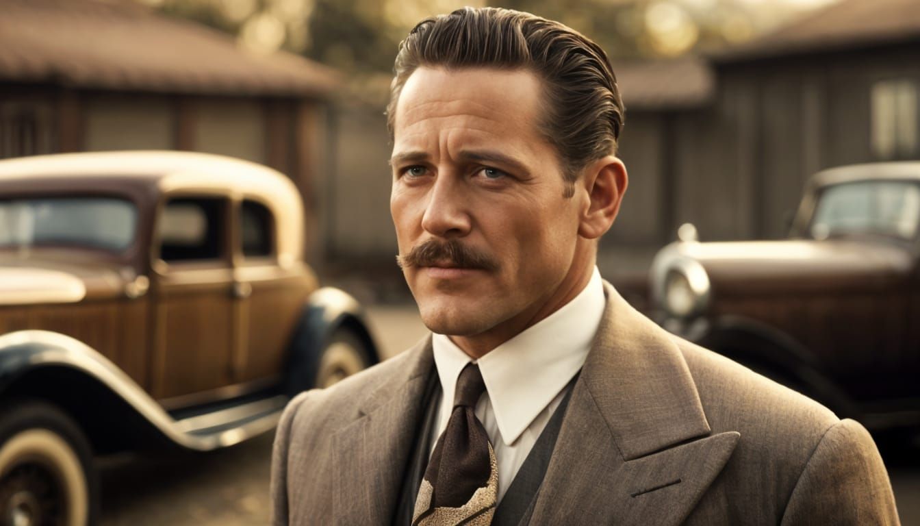 1930s Gangster Portrait in Cinematic Style