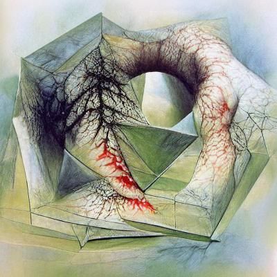 Surreal Mathematical Wound with Impossible Shapes