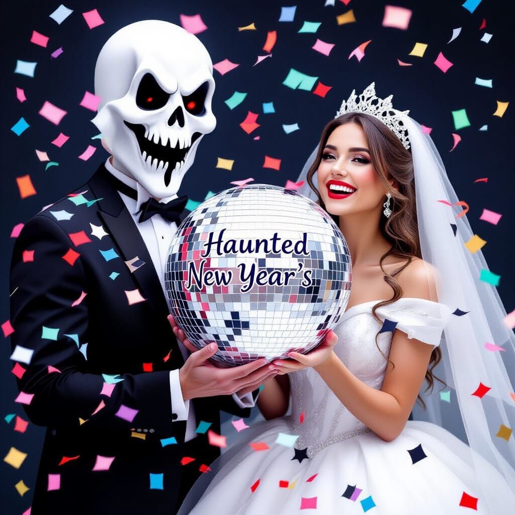 Haunted New Year's Ball with Ghostly Confetti