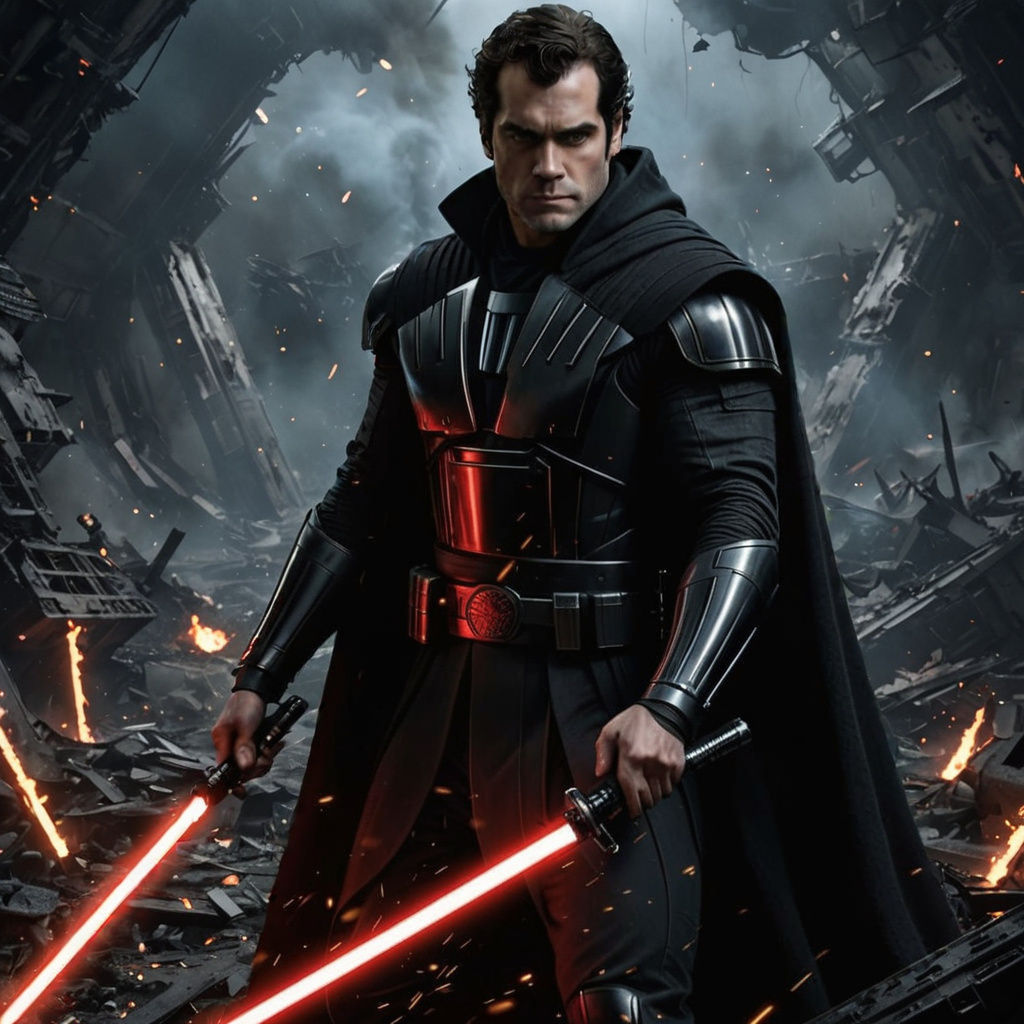 Sith Lord with Double Bladed Lightsaber