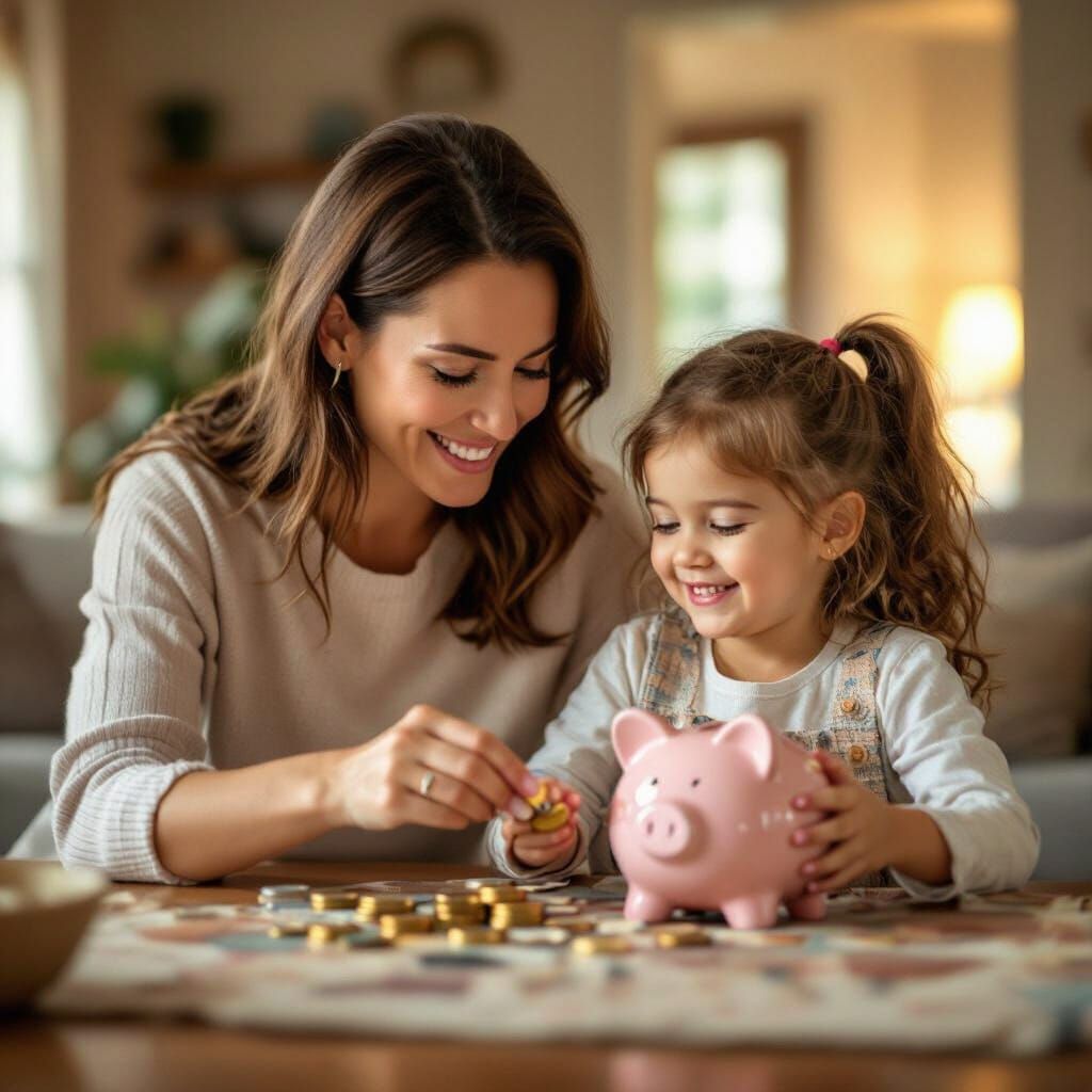 Mother Teaches Daughter About Savings and Investments