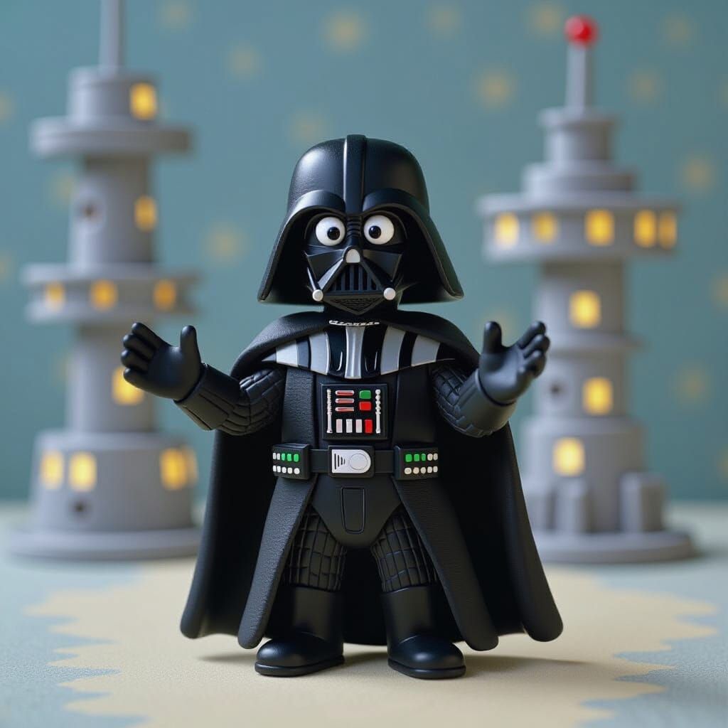 Darth Vader Claymation Sculpture in Earthy Tones