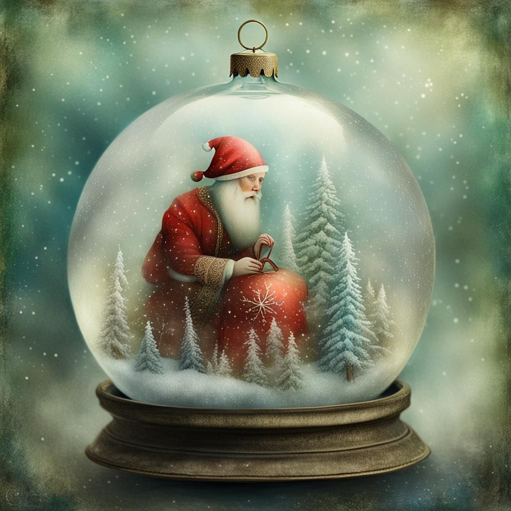 Ethereal Christmas Ornaments in Glass Ball