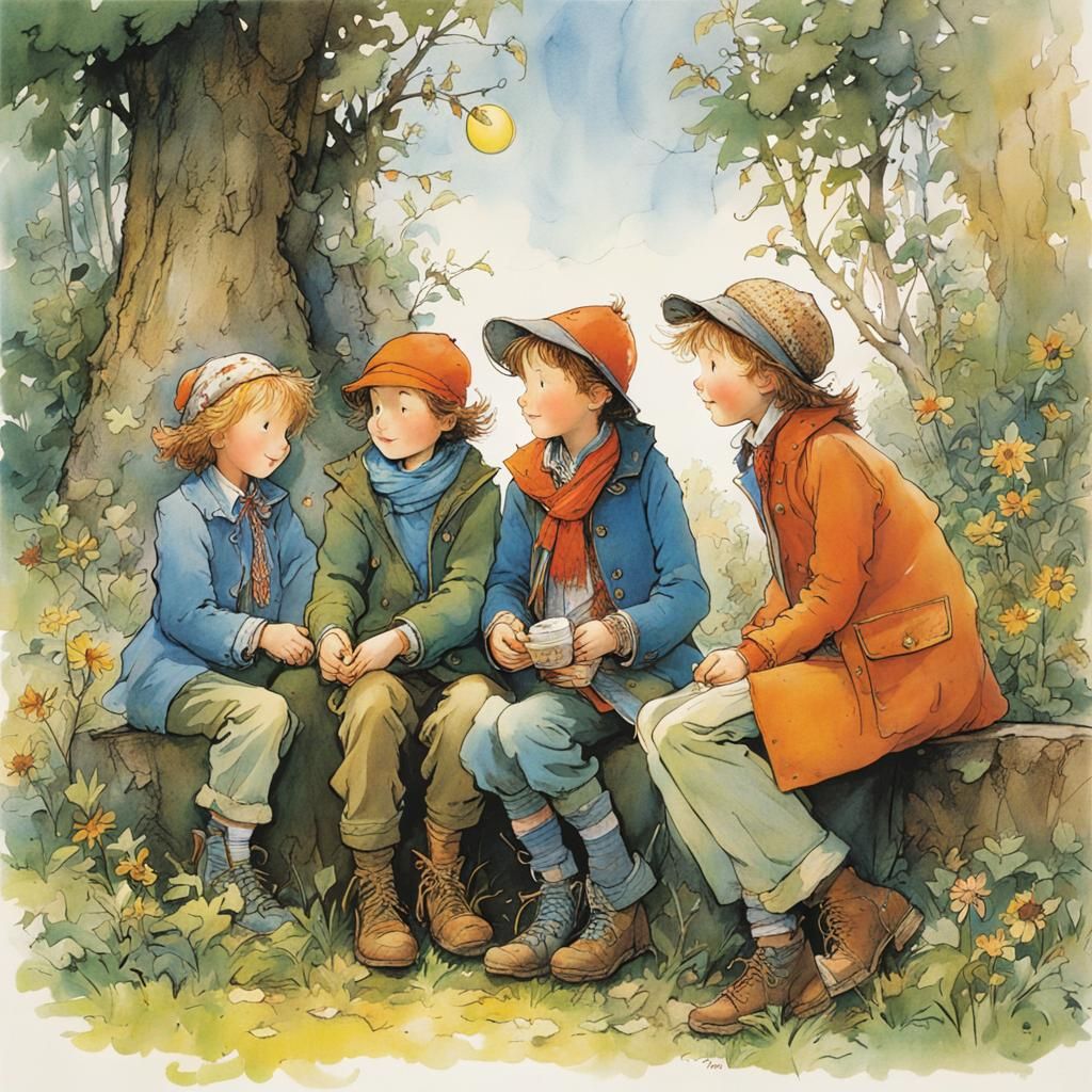 Friendship Illustration in Whimsical Style