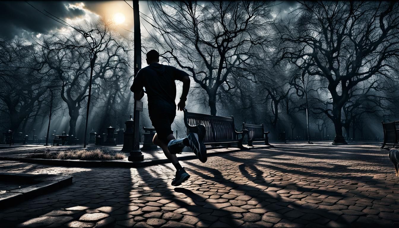 Figures Hiding from Daylight in Hyperrealistic Style