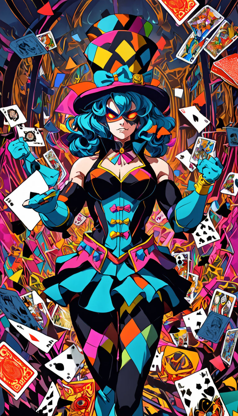 Surreal Anime Villainess Empress in a Card Castle