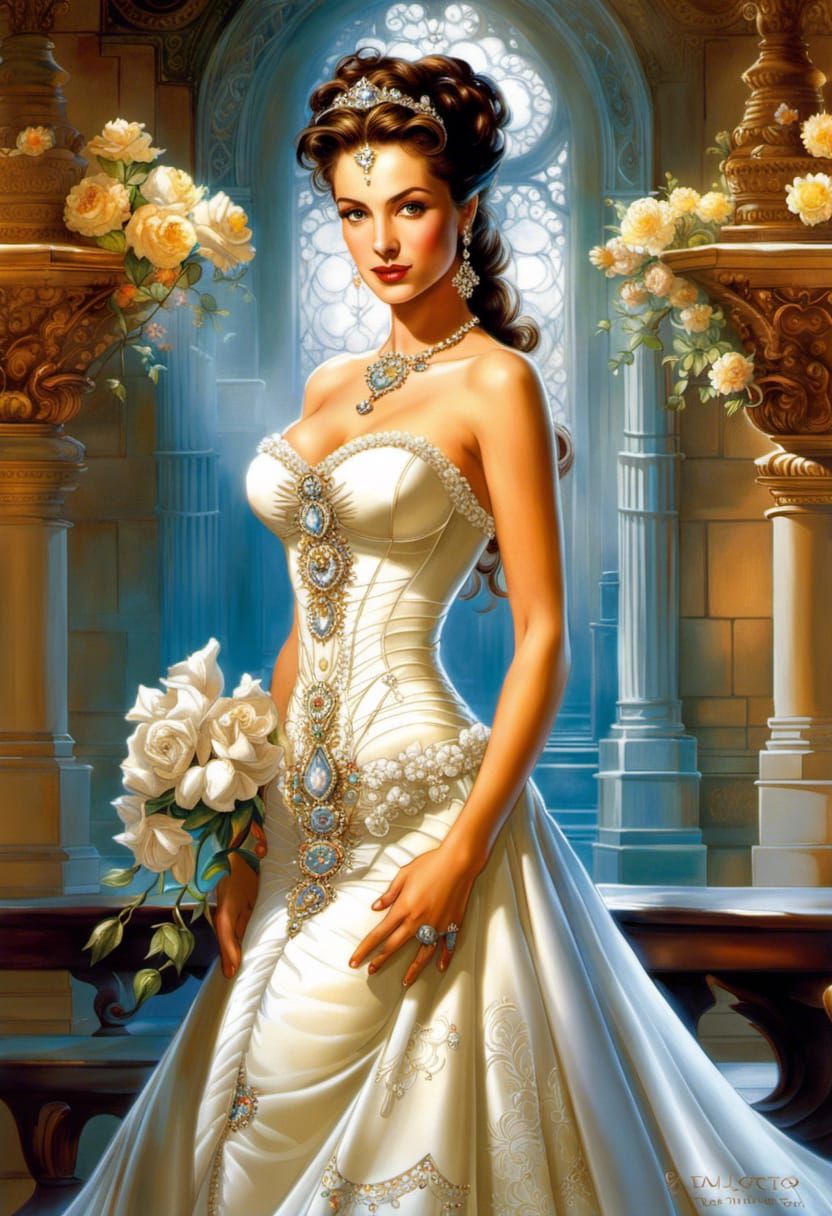Princess Belle in Fantasy Wedding Gown