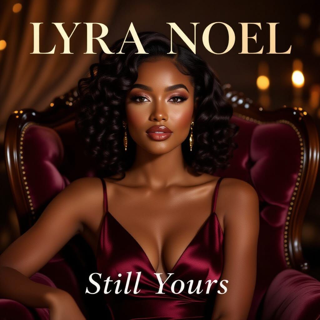 Lyra Noel: Hyper-Realistic Portrait in Burgundy Silk