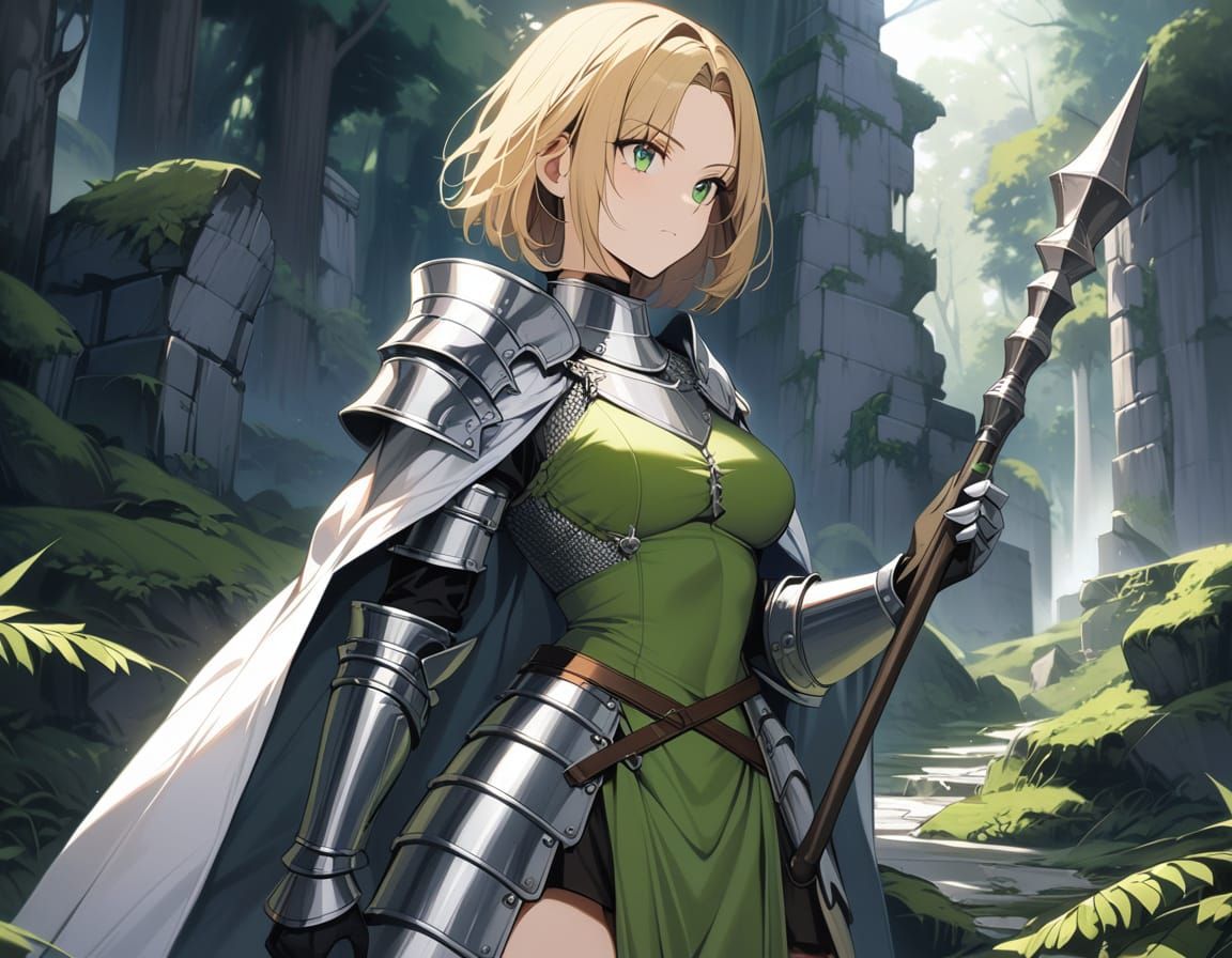 Medieval Fantasy Warrior in Plate Armor