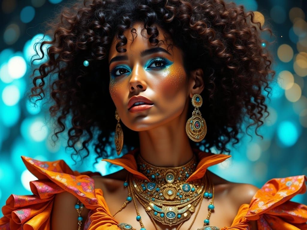 Surreal Hyperrealistic Portrait of a Futuristic Goddess