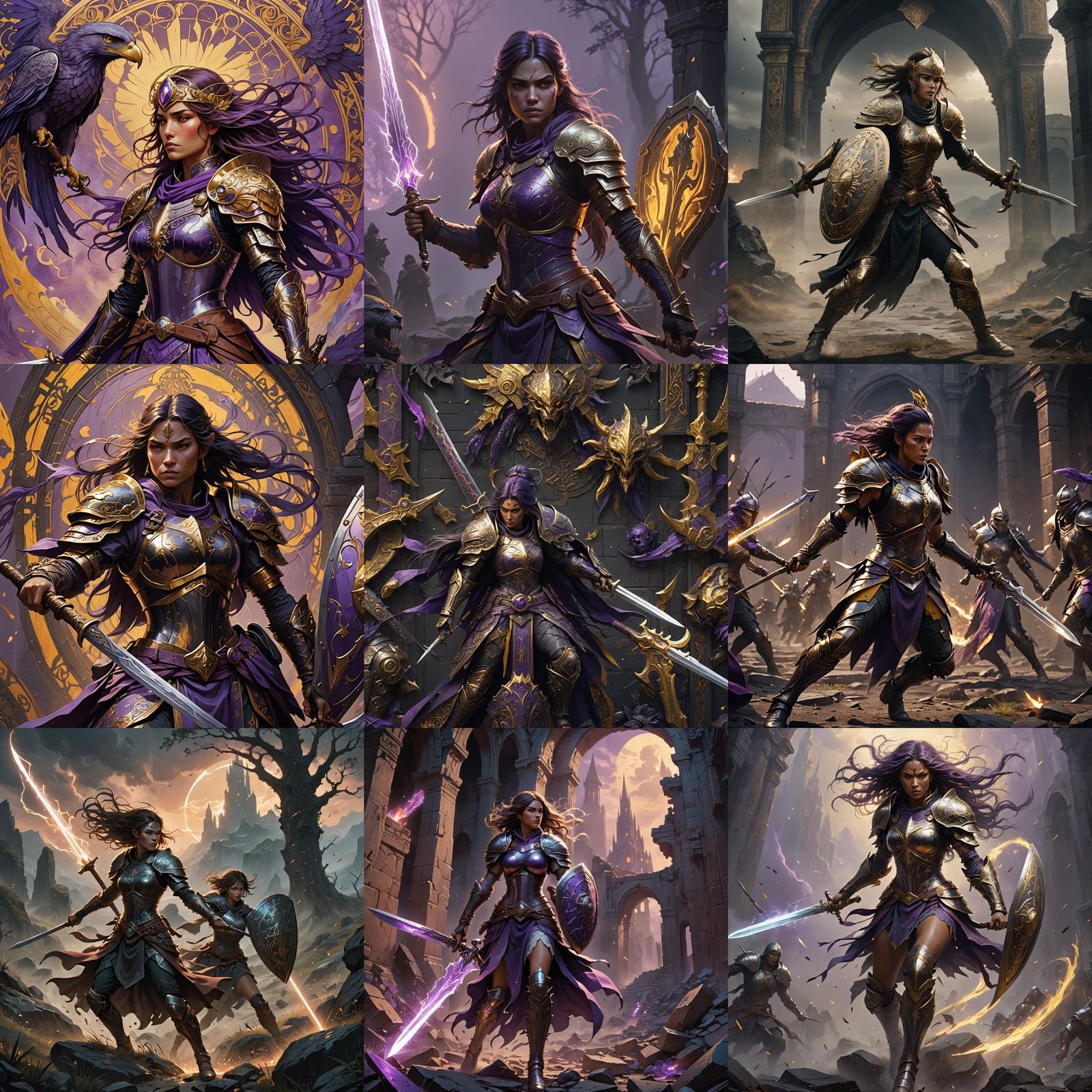 Fantasy Warrior Ready for Battle, Detailed Art