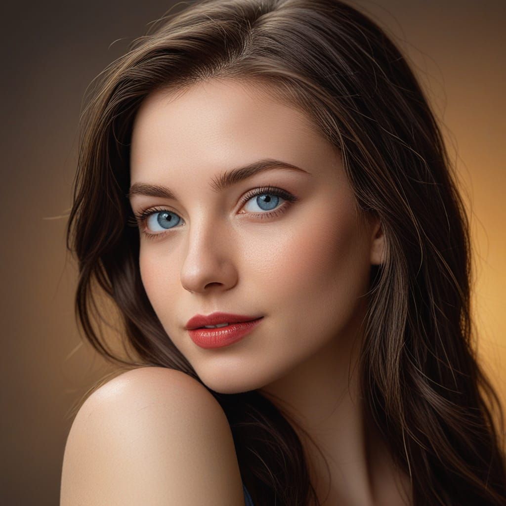 Stunning Young Woman in Flirtatious Smile