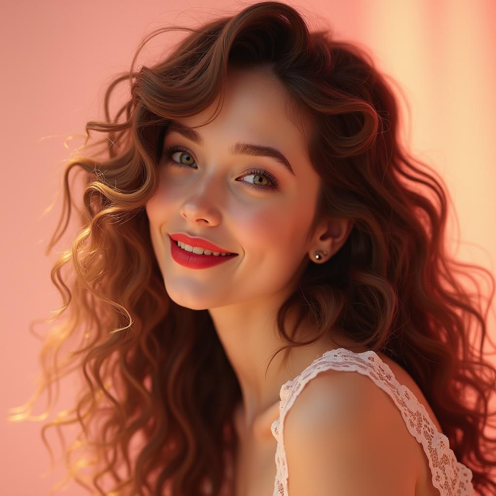 Dreamy Portrait in Art Nouveau Style