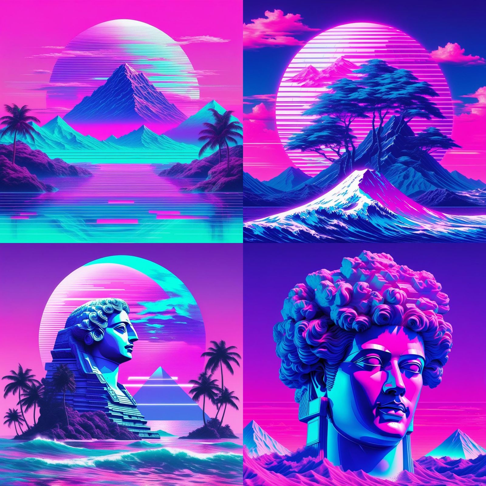 Vaporwave Scene with Dreamlike Quality