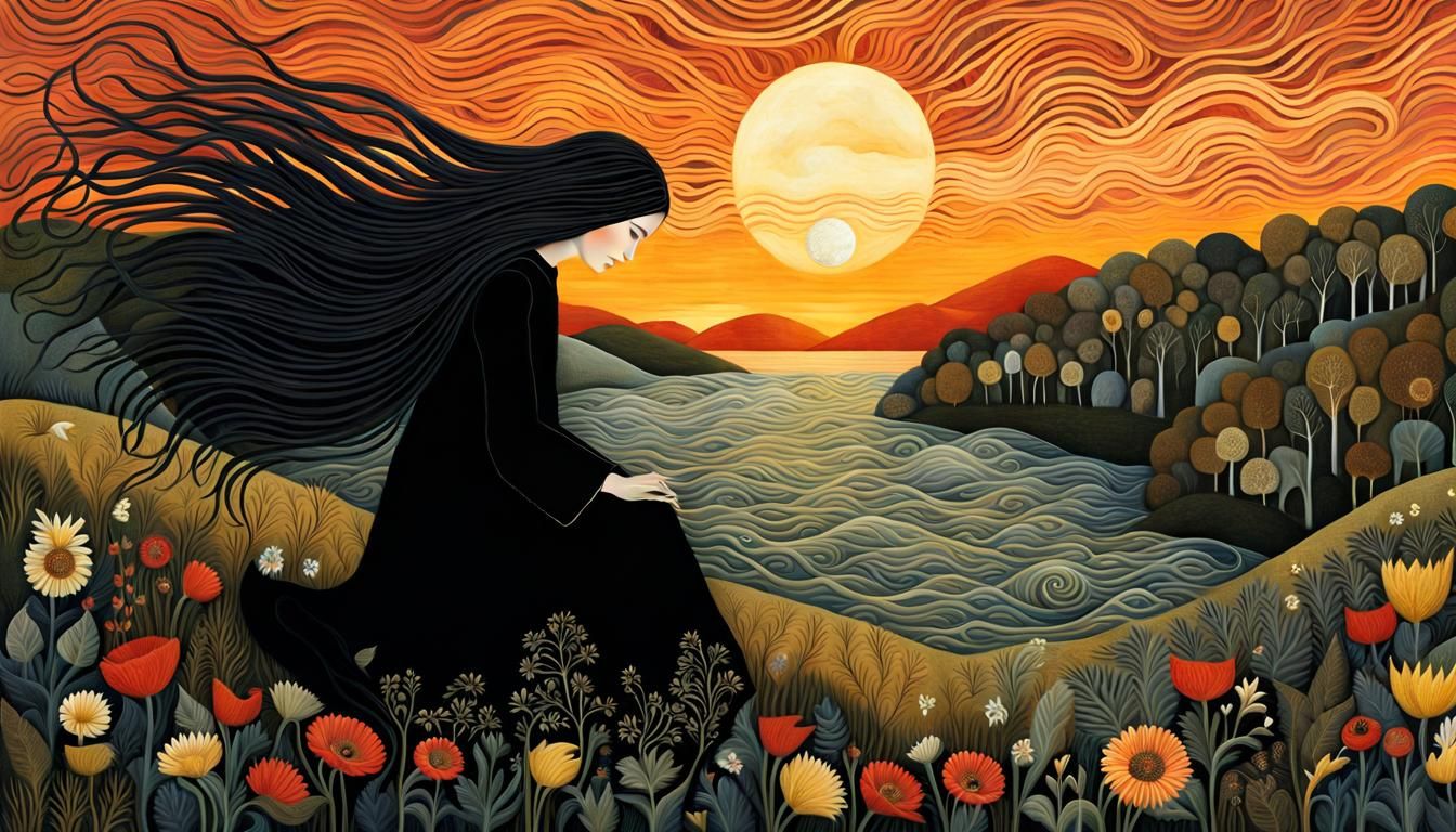 Mystical Creatures Collage in Digital Art Style