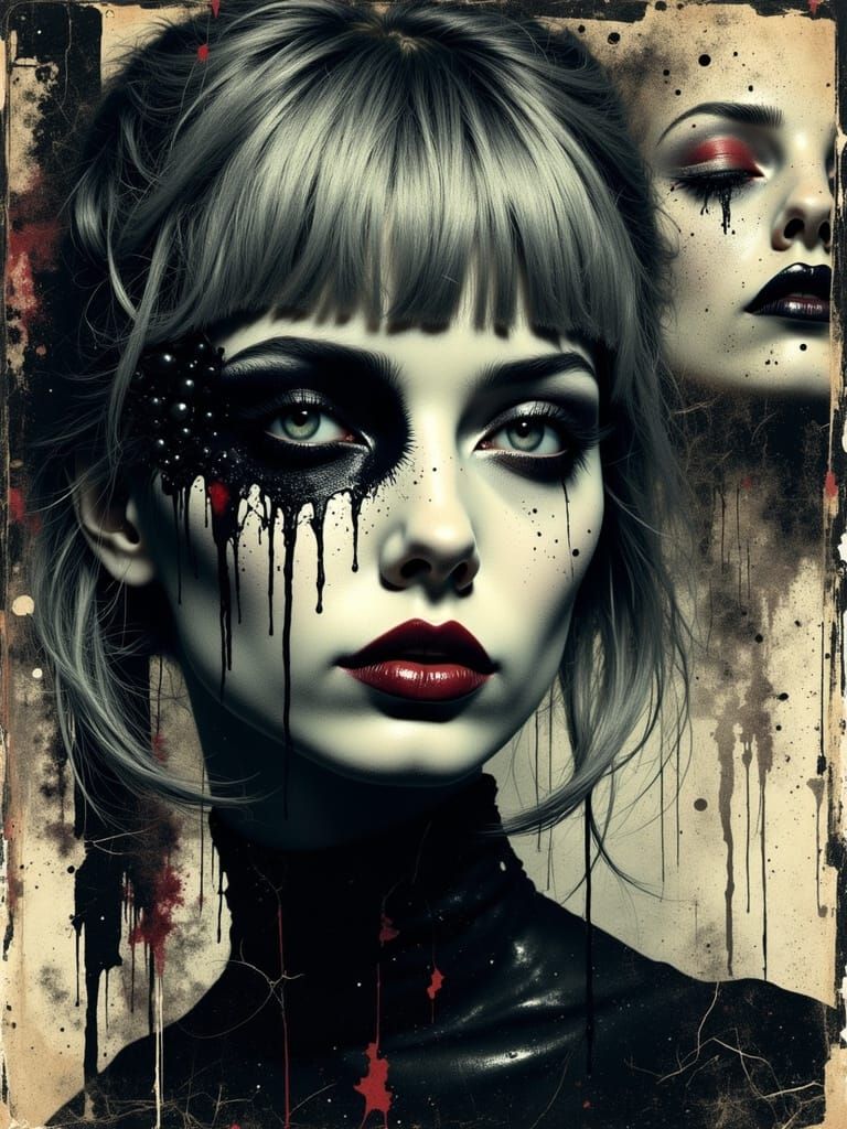 Gothic Abstract Portrait of a Beautiful Vampiress