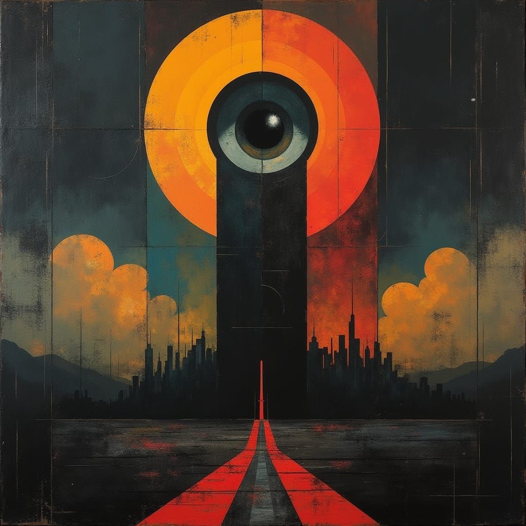 Surrealist Eye of Fear Dominates Ominous Landscape