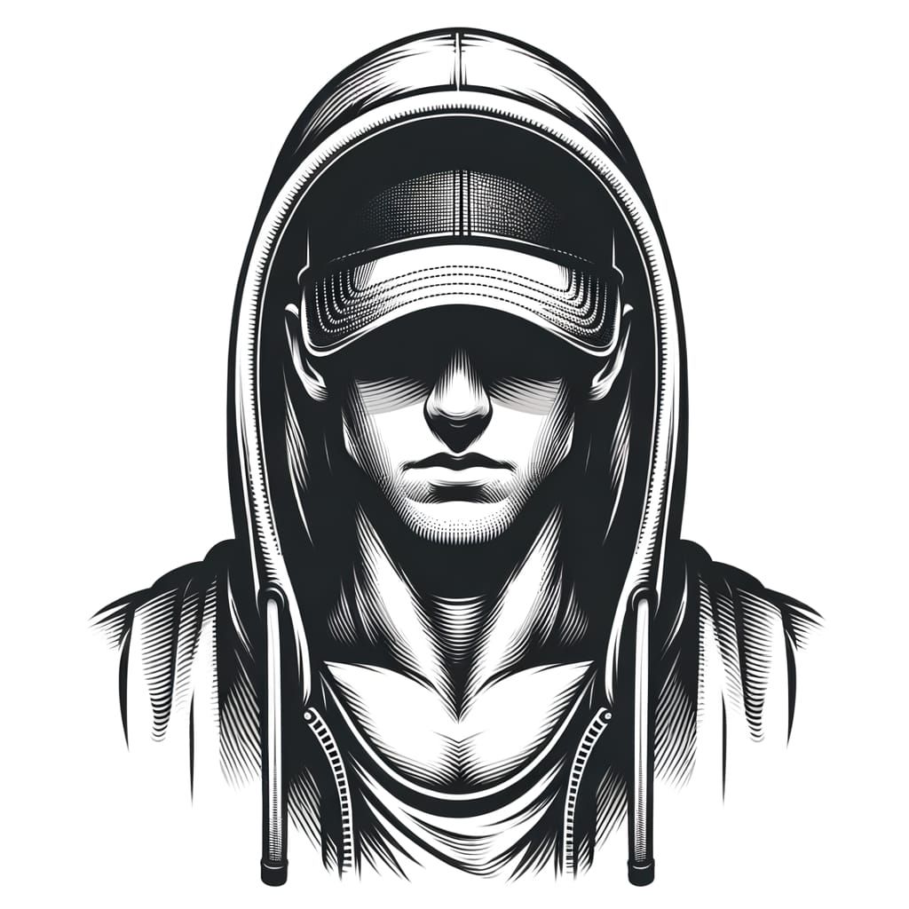 Urban Vector Art of Mysterious Musician in Hoodie