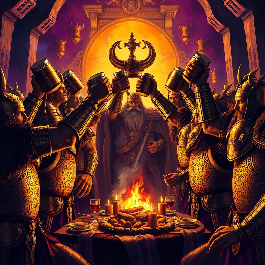 Nordic Warriors Feast with Odin in Valhalla