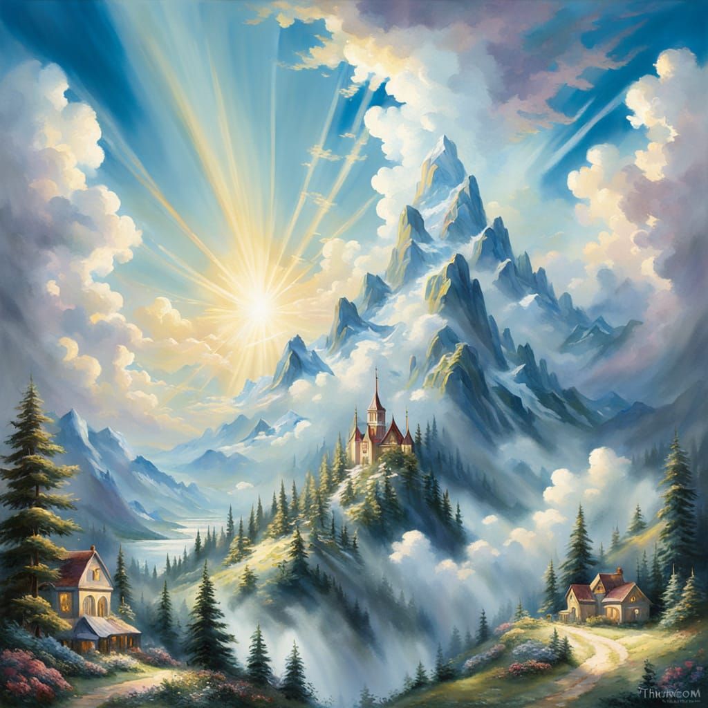 Ice Cream Clouds: Ethereal Gouache Fantasy